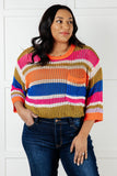 DROP-SHIP Deep Thoughts Striped Loose Knit Top