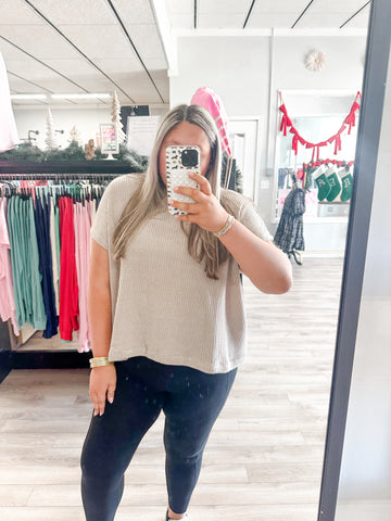 Chenille SS Sweater-Mocha