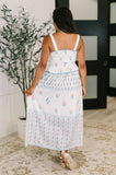Eager Anticipation Mixed Print Midi Dress