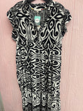 Curvy Emma Printed Dress- Black