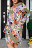 Drop-ship Generally Speaking V-Neck Dress in Olive Floral