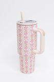 Girly Girl Bow and Floral Tumbler - Aero Boutique 