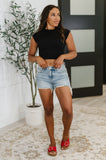 Halfway to Heaven Cropped Top in Black-Drop Ship