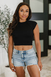Halfway to Heaven Cropped Top in Black-Drop Ship