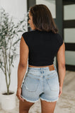 Halfway to Heaven Cropped Top in Black-Drop Ship