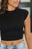 Halfway to Heaven Cropped Top in Black-Drop Ship
