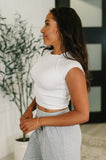 Halfway to Heaven Cropped Top in White-Drop Ship