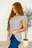 Heavily Invested Striped Ruffle Detail Top