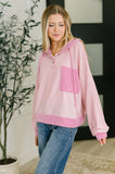 Here for Now Color Block Hoodie in Pink - Aero Boutique 