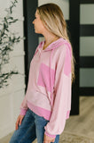 Here for Now Color Block Hoodie in Pink - Aero Boutique 