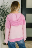 Here for Now Color Block Hoodie in Pink - Aero Boutique 