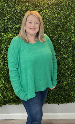 The Curvy Megan Sweater- Green