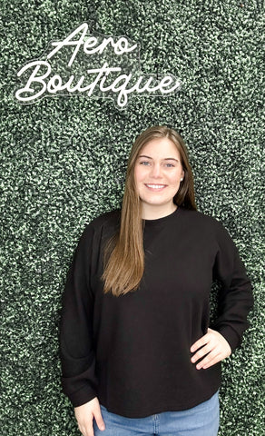 Waffle Sweater-Black