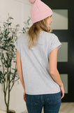 It Starts Here Basic Rolled Sleeve Tee in H Grey - Aero Boutique 