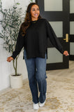 DROP SHIP It's The Little Things Relaxed Scuba Pullover in Black