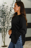 DROP SHIP It's The Little Things Relaxed Scuba Pullover in Black