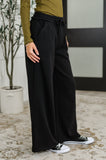 Drop-Ship Lounge Line Wide Leg Sweats in Black