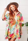 drop ship    Mother Nature's Recipes Collared Dress in Green