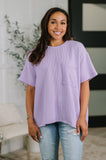Not That complicated Textured Boxy Tee in Lavender