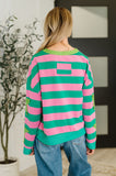 Stars On Stripes Patchwork Striped Sweatshirt - Aero Boutique 