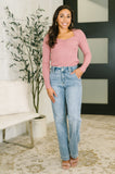 The Girls are Back in Town Long Sleeve Top in Rose - Aero Boutique 