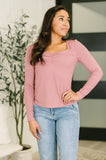 The Girls are Back in Town Long Sleeve Top in Rose - Aero Boutique 