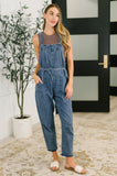 Too Cute to Compute Waist Tie Overalls in Dark Blue - Aero Boutique 