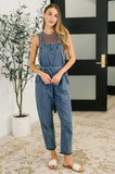 Too Cute to Compute Waist Tie Overalls in Dark Blue - Aero Boutique 