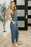Too Cute to Compute Waist Tie Overalls in Dark Blue - Aero Boutique 