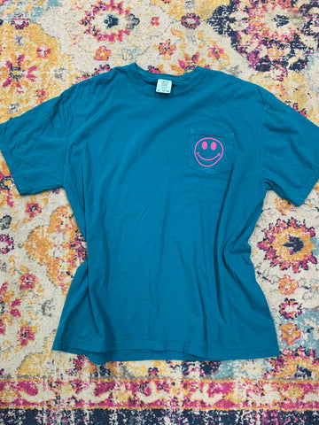 Embroidered Smiley Face Tshirt