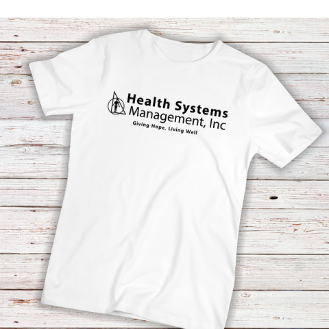 Health Systems Management Printed Tee- White W/Black