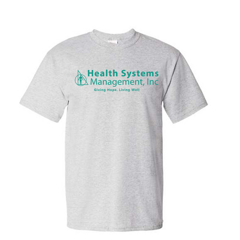 Gildan  Health Systems Management Printed Tee- Grey W/Teal
