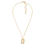 Gold Necklace With Mother Of Pearl Initial Charm