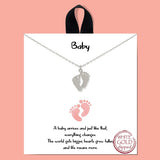Dainty Chain Link Necklace Featuring Baby Feet Pendant