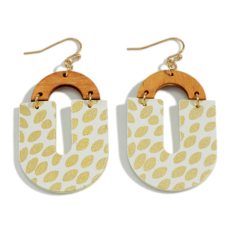 Leather and Wood Earring