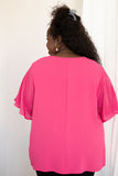 Pink and Perfect Ruffle Sleeve Top