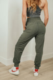 Where Are You High Rise Joggers in Olive