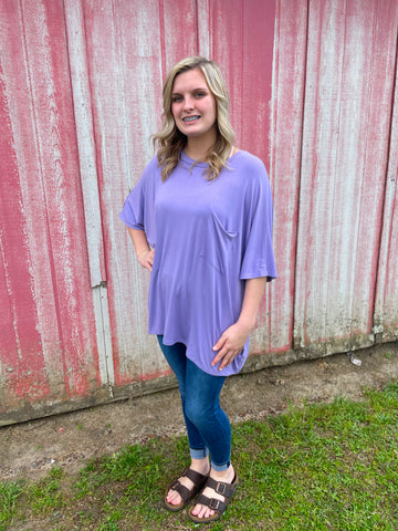 The Perky Pocket Top (Lavender)