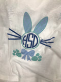 Printed Easter  Bunny Monogram Tshirt - Aero Boutique 