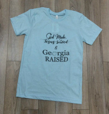 "God Made, Jesus Saved & Georgia Raised" T-Shirt - Aero Boutique 