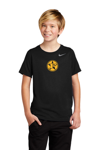 YOUTH NIKE  Dri Fit Bade Logo  Printed Shirt -  Pre Order   Black with Gold Print